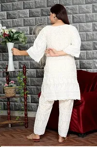 Stylish White Rayon Kurta, Bottom And Dupatta Set For Women-thumb3