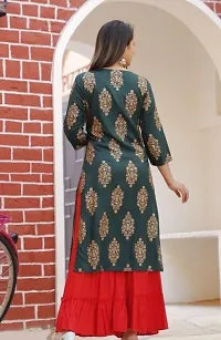 Stylish Black Rayon Stitched Kurtas For Women-thumb1