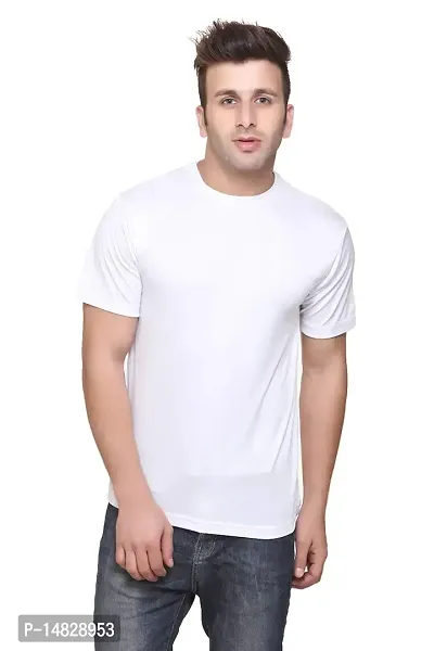 KETEX Men's Slim Fit T-Shirt (ROUND_WHITE_XXL_White_2XL)