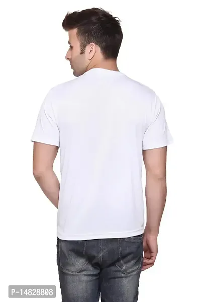 Reliable Multicoloured Cotton Blend Self Pattern Round Neck Tees For Men-thumb3