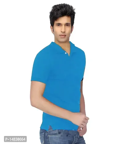 Reliable Multicoloured Cotton Blend Solid Polos For Men-thumb2