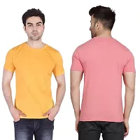 Reliable Multicoloured Polyester Solid Round Neck Tees For Men-thumb2