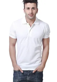 Reliable Multicoloured Cotton Blend Solid Polos For Men-thumb2