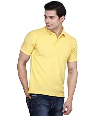 KETEX Yellow Polyster/Cotton Blend Polo Collar Men's Tshirt-thumb1