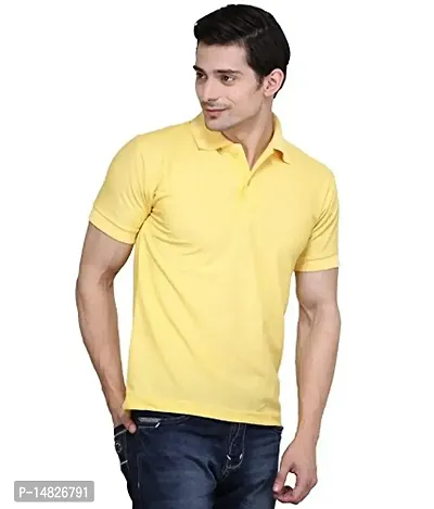 KETEX Yellow Polyster/Cotton Blend Polo Collar Men's Tshirt-thumb2