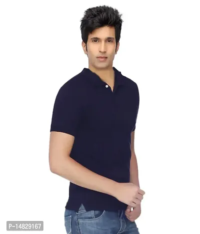 Reliable Multicoloured Cotton Blend Solid Polos For Men-thumb2