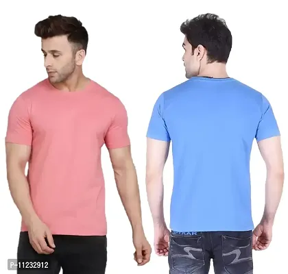 Reliable Multicoloured Polyester Solid Round Neck Tees For Men-thumb2