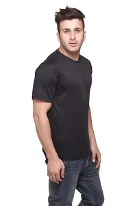 Reliable Multicoloured Cotton Blend Self Pattern Round Neck Tees For Men-thumb1