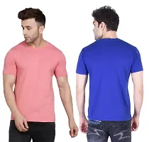 Reliable Multicoloured Polyester Solid Round Neck Tees For Men-thumb1