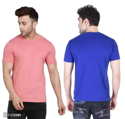 Reliable Multicoloured Polyester Solid Round Neck Tees For Men-thumb2