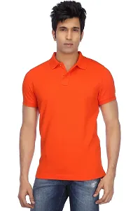 Reliable Multicoloured Cotton Blend Solid Polos For Men-thumb3