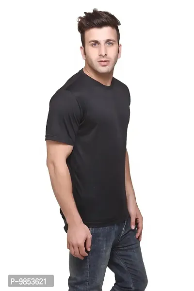 Reliable Multicoloured Polycotton Solid Round Neck Tees For Men-thumb2