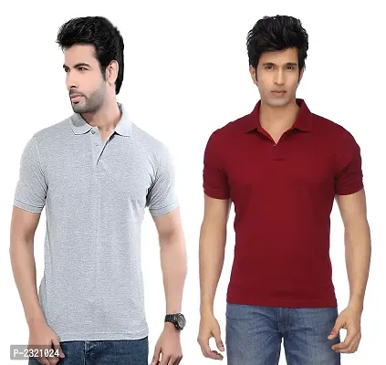 Reliable Multicoloured Polyester Blend Solid Polos For Men