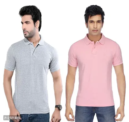 Reliable Multicoloured Polyester Blend Solid Polos For Men