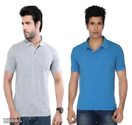 Reliable Multicoloured Polyester Blend Solid Polos For Men