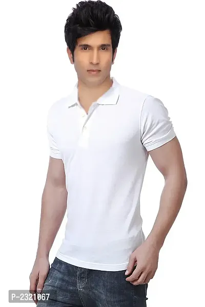 Men Multicoloured Cotton Blend Slim Fit Polos T-Shirt (Pack of 5)-thumb2