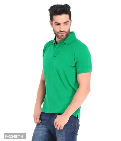 Reliable Multicoloured Polyester Blend Solid Polos For Men-thumb2