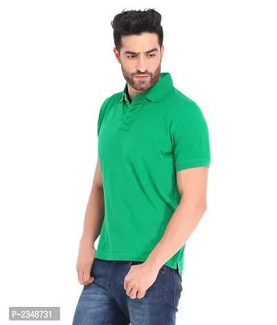 Reliable Multicoloured Cotton Blend Solid Polos For Men-thumb2