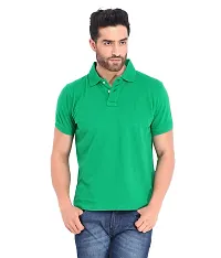 Reliable Multicoloured Polyester Blend Solid Polos For Men-thumb3