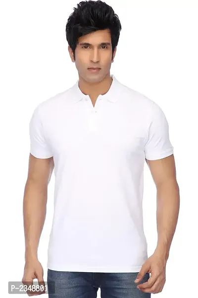 Reliable Multicoloured Polyester Blend Solid Polos For Men-thumb4