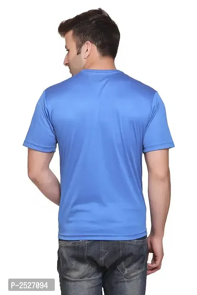 Reliable Multicoloured Polyester Blend Solid Round Neck Tees For Men-thumb3