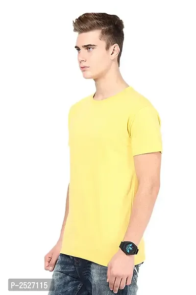 Reliable Multicoloured Polyester Blend Solid Round Neck Tees For Men-thumb2