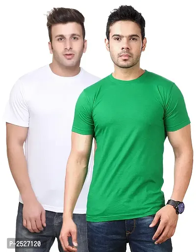 Men Multicolored Polyester Blend Round Neck Dri-Fit T-Shirt (Pack Of 2)-thumb0