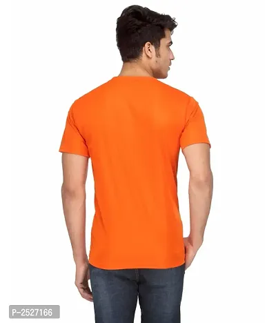 Reliable Multicoloured Polyester Blend Solid Round Neck Tees For Men-thumb3