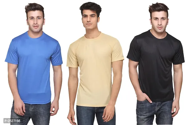 Multicoloured Polyester Blend Tshirt For Men-thumb0