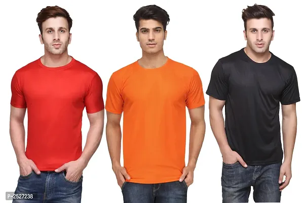 Multicoloured Polyester Blend Tshirt For Men