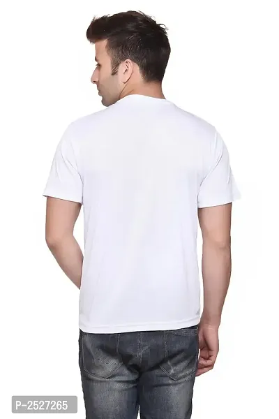 Reliable Multicoloured Polyester Blend Solid Round Neck Tees For Men-thumb3