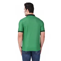 Reliable Green Polyester Blend Solid Round Neck Tees For Men-thumb3