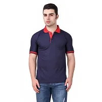 Reliable Multicoloured Polyester Blend Solid Polos For Men-thumb3