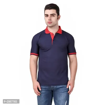 Reliable Multicoloured Polyester Blend Solid Polos For Men-thumb4