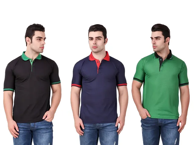 Pack Of 2 Polyester Blend Polo T-Shirts