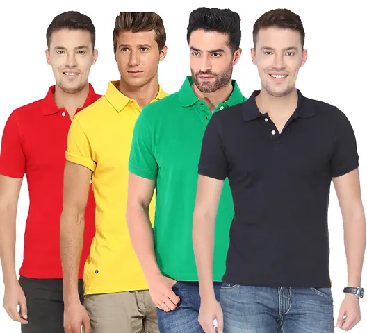 Reliable Polycotton Solid Polos For Men