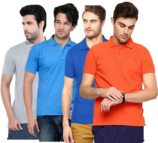 Reliable Polycotton Solid Polos For Men