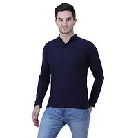 Reliable Multicoloured Cotton Blend Solid Henley Tees For Men-thumb1