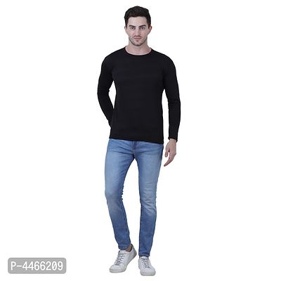 Reliable Multicoloured Cotton Blend Solid Round Neck Tees For Men-thumb4