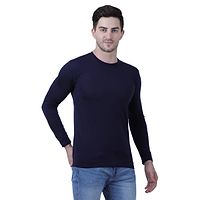 Reliable Multicoloured Cotton Blend Solid Round Neck Tees For Men-thumb1