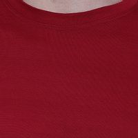 Men's Maroon Polycotton Solid Round Neck Tees-thumb4