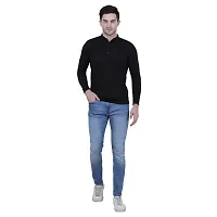 Reliable Black Polycotton Solid Henley Tees For Men-thumb4