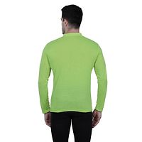 Reliable Green Polycotton Solid Henley Tees For Men-thumb2