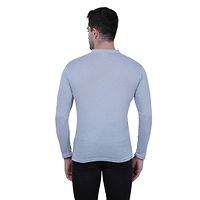 Men's Grey Polycotton Solid Henley Tees-thumb2