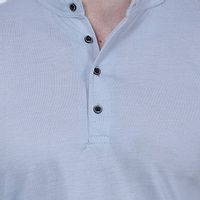Men's Grey Polycotton Solid Henley Tees-thumb3