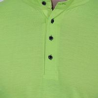 Reliable Green Polycotton Solid Henley Tees For Men-thumb3