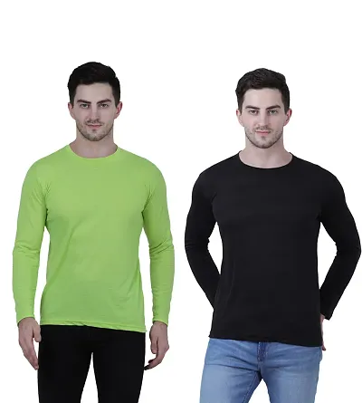Pack Of 2 Multicoloured Cotton Blend Solid Round Neck T Shirt