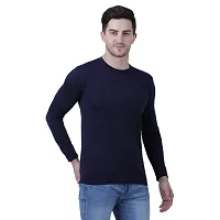 Men's Multicoloured Cotton Blend Solid Round Neck Tees (Pack of 2)-thumb2