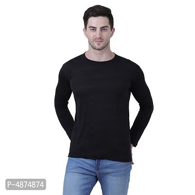 Men's Multicoloured Cotton Blend Solid Round Neck Tees (Pack of 4)-thumb4