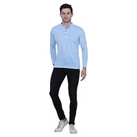 Men's Multicoloured Cotton Blend Solid Henley Tees (Pack of 2)-thumb3